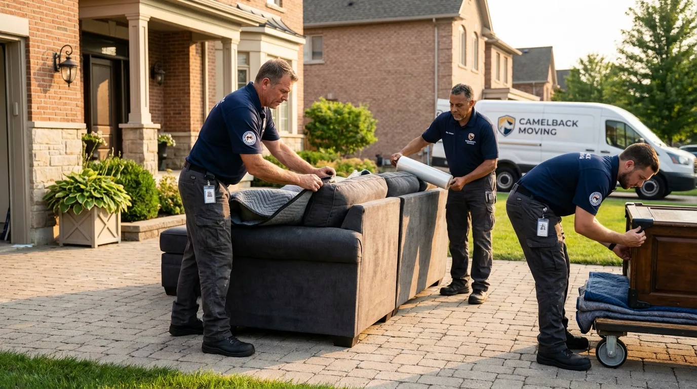 Large estate moving crew wrapping furniture in Brandon, MS