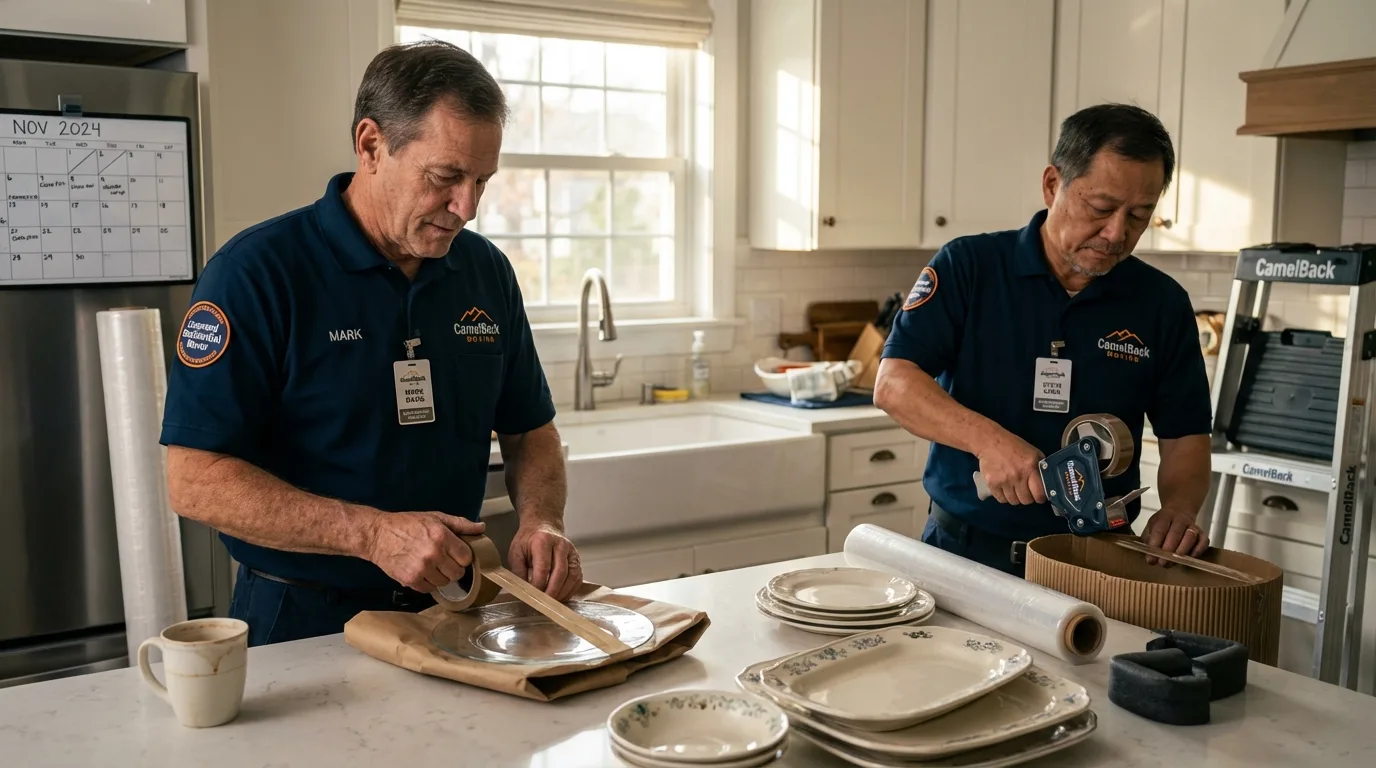 Professional crew packing kitchen dishware in Brandon, MS
